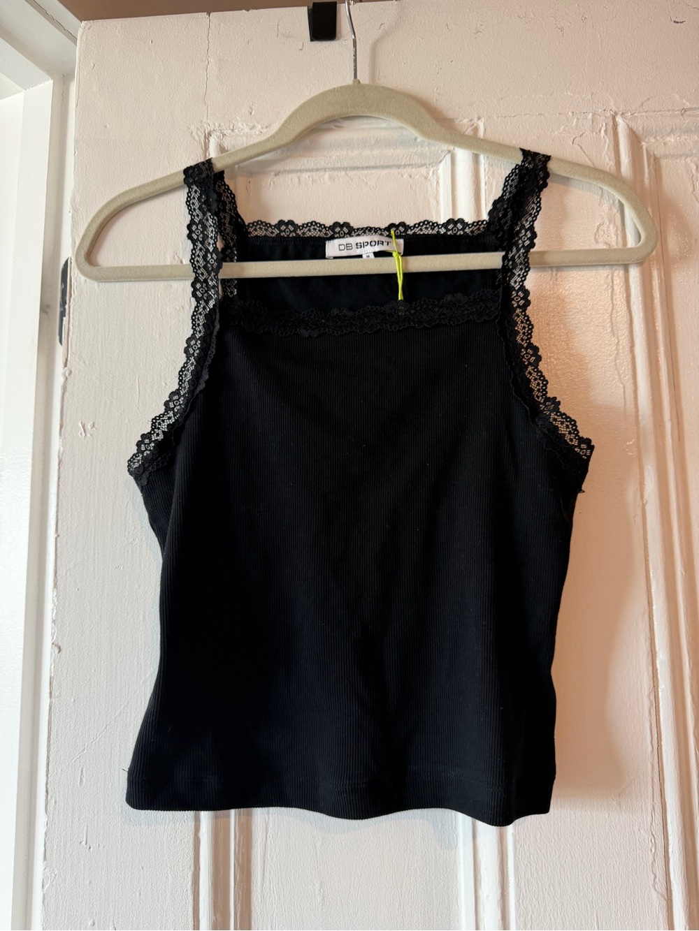 Dairy Boy Black Lace-Trim Tank Top